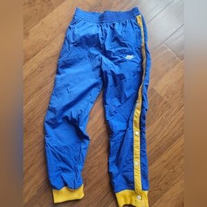 Nike Blue and Yellow Sweatpants with Weather-Resistant Fabric